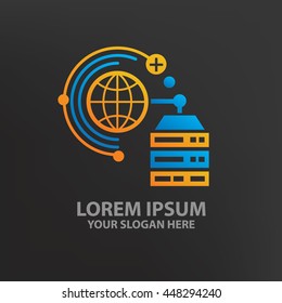 Database server,network design,logo template,clean vector