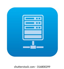 Database server,network icon on blue background,clean vector