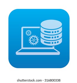 Database server,network icon on blue background,clean vector