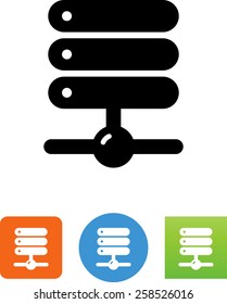 Database servers connected to a network icon