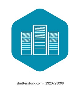 Database servers icon in simple style isolated on white background