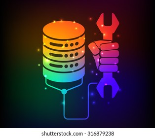 Database service design,abstract rainbow concept,clean vector
