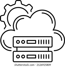 Database as a Service Platform Vector Icon Design, Cloud computing Symbol, Client server model Sign, Web Hosting and Edge device stock illustration, Managed Remote Machine Concept