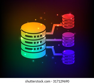Database service,network design,abstract rainbow concept,clean vector