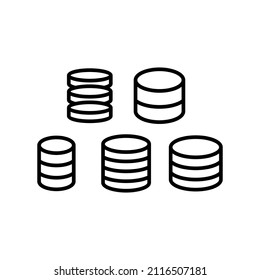 Database set icon isolated on white background