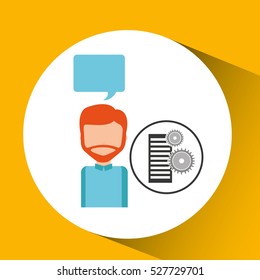database setting character bubble speech vector illustration eps 10