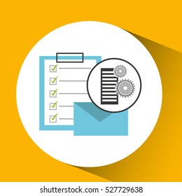 database setting email mail check list vector illustration eps 10