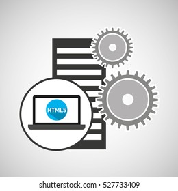 database setting laptop language code vector illustration eps 10