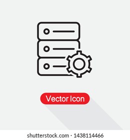 Database Settings Icon,Computer Server And Gear Icon Vector Illustration Eps10