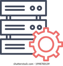 Database, settings, server icon vector image. Can also be used for information technology. Suitable for use on web apps, mobile apps and print media.