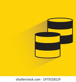 database shadow on yellow background