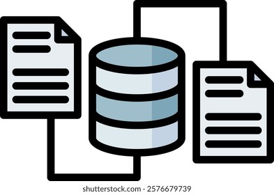 Database Share Icon Lineal Color Vector Illustration