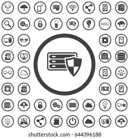 Database shield Icon. Set con technology icons