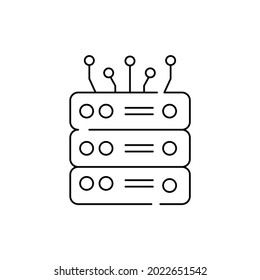 Database sign сolor line icon. Initial public offering. Pictogram for web page, mobile app, promo. UI UX GUI design element. Editable stroke.