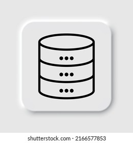 Database simple icon vector. Flat design. Neumorphism design.ai