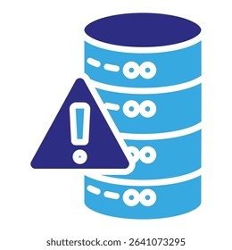 Database solid dual color icon. Simple vector icon design in solid color style. Editable vector format