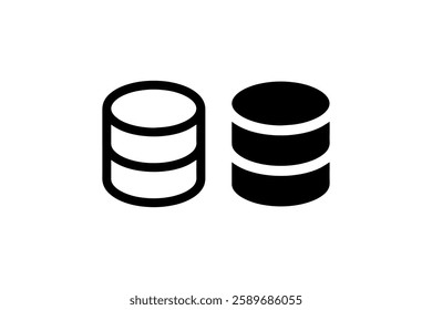 Database storage icon in black and white Vector