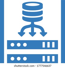 Database, storage icon / blue color