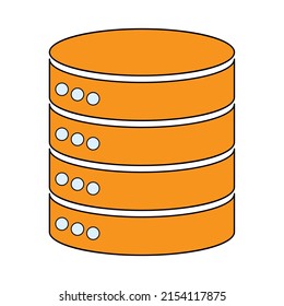 Database storage icon, internet network server cloud data symbol, connection system vector illustration .