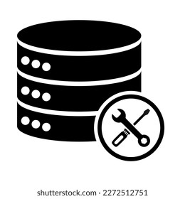 Database storage icon, internet network server cloud data symbol, connection system vector illustration .