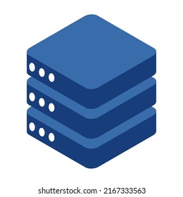 Database storage icon isometric, internet network server cloud data symbol, connection system vector illustration .