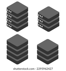 Database storage icon isometric, internet network server cloud data symbol, connection system vector illustration .