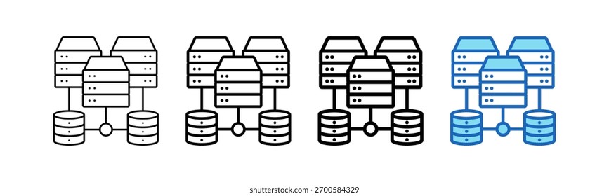 Database Storage Icon outline style Vector Illustration