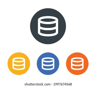 Database storage icon vector isolated on white background. 