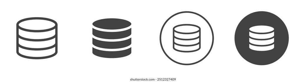 Ícone de armazenamento do banco de dados Descrição do logotipo do vetor