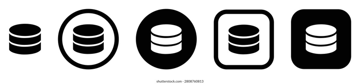 Database, storage, server, data, backup, cloud and repository icons for applications, dashboards and user interfaces.