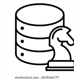 Vector de ilustración de icono de esquema de estrategia de base de datos