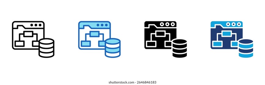 Database Structure icon Multi Style Vector Illustration
