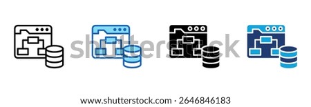 Database Structure icon Multi Style Vector Illustration