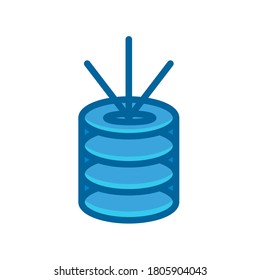 Database symbol blue icon vector illustration