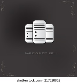 Database symbol on dark background,vector