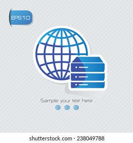 Database symbol,sticker design,blue version,clean vector
