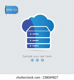 Database symbol,sticker design,blue version,clean vector