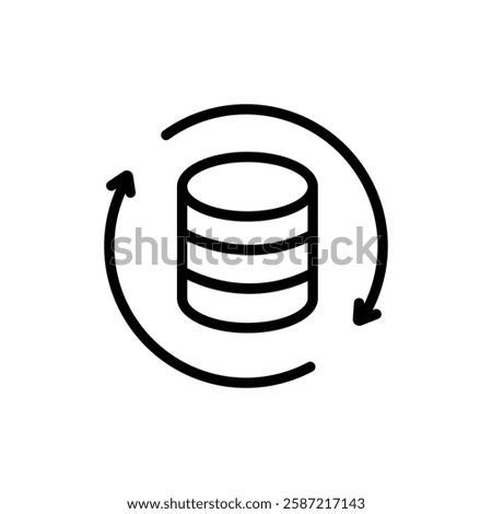 Database sync icon on white background