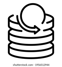 Database sync icon. Outline Database sync vector icon for web design isolated on white background