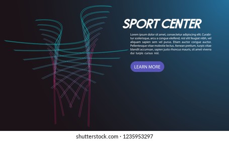 Database system and Big data flow processing concept for sport technology, cloud database, isometric vector, web hosting and server room icons. Smart concept in database system for sport technology