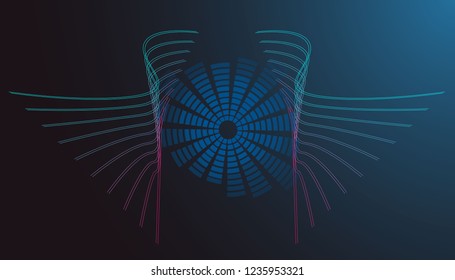 Database system and Big data flow processing concept for sport technology, cloud database, isometric vector, web hosting and server room icons. Smart concept in database system for sport technology