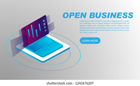 Database system and Big data flow processing concept, cloud database, isometric vector, web hosting and server room icons. Smart concept in database system