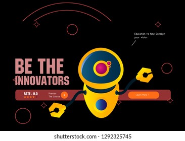 Database system and Big data flow processing concept, cloud database, robot vector, web hosting icons. Smart concept in database system - Vector