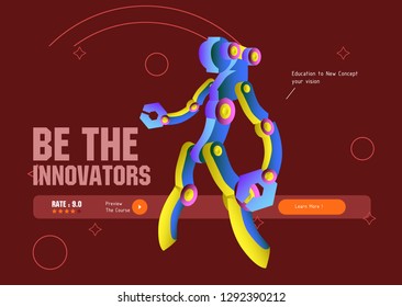 Database system and Big data flow processing concept, cloud database, robot vector, web hosting icons. Smart concept in database system - Vector