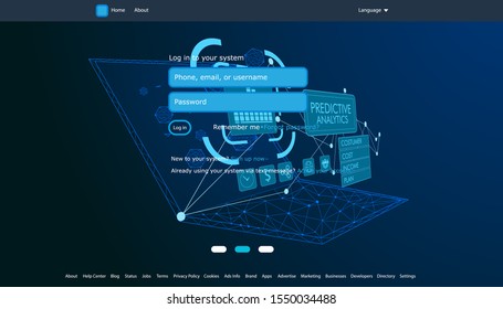 Database system and Big data flow processing concept, cloud database, isometric vector, web hosting and server room icons. Smart business concept in database system