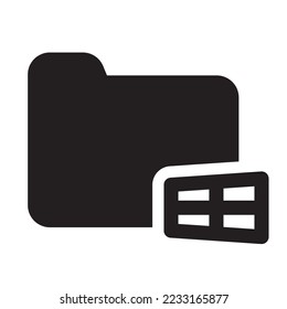 Database System Folder Icon Solid