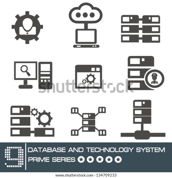データベースシステムアイコンセット ベクター画像 のベクター画像素材 ロイヤリティフリー