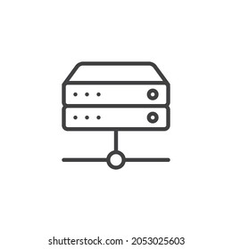 Database system line icon. linear style sign for mobile concept and web design. Database server outline vector icon. Symbol, logo illustration. Vector graphics