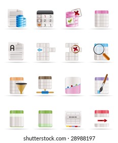 Database And Table Formatting Icons - Vector Icon Set