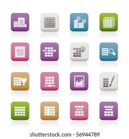 Database And Table Formatting Icons - Vector Icon Set